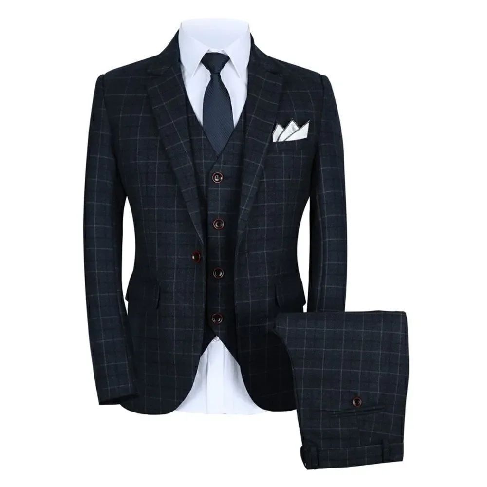 Men’s Mogu Plaid 3 Piece Suit Jacket 40 Pants 38 NWT